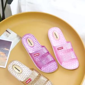 [Free Shipping] New Summer Crystal Slippers For Women Flat Soft-Soled Slide Sandals Home Use Non-Slip Durable Hollow Design Suitable For Indoor And Outdoor Use