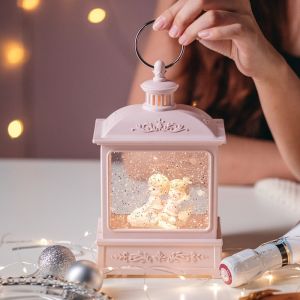 Hộp Nhạc Cầu Tuyết Đèn Lồng Vintage Cặp đôi Máy Bay Nhỏ