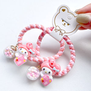 Sanliou Cute Cartoon Childrens Jade Guigou Kuromi Hair Ring Not Damaging Hair Band Headrope Tie Horse Tail Headwear
