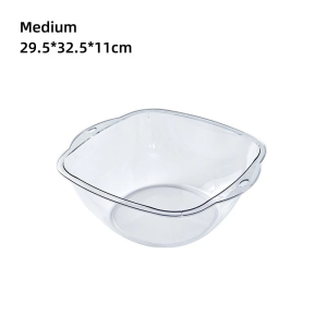 Bathroom Transparent Washbasin With Handle Plastic Laundry Wash Basin Multipurpose Baby Washbasin
