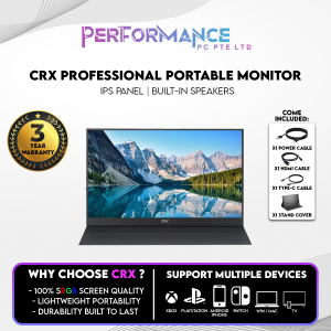CRX Portable Monitor For Gaming / Office / Student 13.3" / 15.6(16.0)" / 17.3" / Full HD 1080P / QHD 1440P (1600P) / 144hz / 4K 2160P / OLED / IOS Device / Android / Desktop PC / Laptop / Extension / Duplicate [Local Ready Stock 1 Month Warranty]