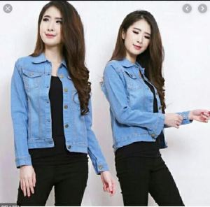 MAFIA Jaket Jeans Denim Wanita Crop Slimfit