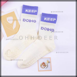 OHHDEER  1Pair Stokin Sukan Anti Gelincir 🧦 Soft Non-Slip High Elastic Silicone Grip Sport Yoga Socks