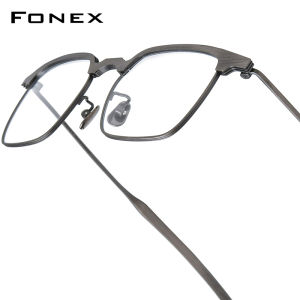 FONEX Titanium Glasses Men Brand Design Square Eyeglasses Frames Full-Rim High Quality Tiktok Teenager Korean Style Japanese Ultralight Optical Eyewear 85860