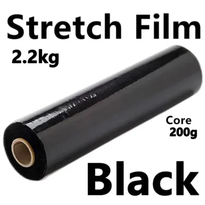 500mm Stretch Film Clear Black 2.2kg 23mic Plastic Wrapping Clear Transparent Hand Roll Wrapping Packaging Roll Cling Wrap