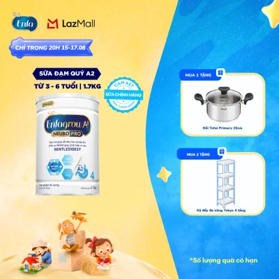 [CHỈ TỪ 15-17/08 MUA LÀ CÓ QUÀ] Sữa bột Enfagrow A2 Neuropro 4 1.7kg giúp dễ tiêu hóa hấp thu dành cho trẻ 3-6 tuổi