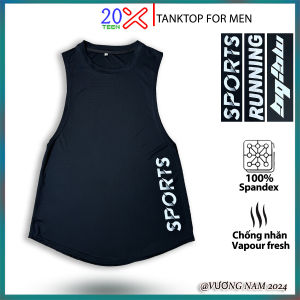 Áo ba lỗ TANKTOP nam chất thun lạnh tập GYM thể hình xẻ tà form rộng VNO116