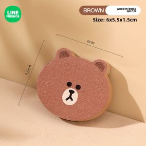 Dụng Cụ Mở Chai Line Friends Dán Tủ Lạnh Gỗ Beech Nhỏ Gọn LFB302