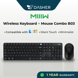 【Hot sales】MIIIW POP Series 2.4G USB Wireless Keyboard Mouse Set Combo B1040 4DPI Quiet Design Full-Size Durable Keyboard Mouse Sui