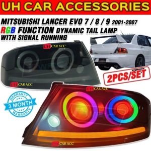 JM-53 Mitsubishi Lancer Evolution Evo 7 / 8 / 9 2001 - 2007 RGB Function Dynamic Taillamp Tail Lamp With Signal Running
