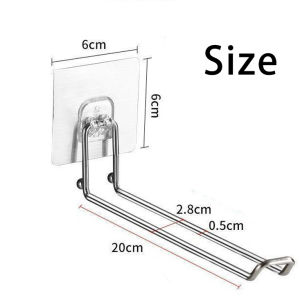 Wall Mounted Foldable Hanger Non-punching Storage Rack Self Adhesive Clothes Hanger Organizer