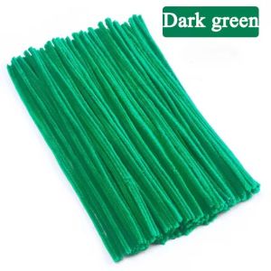100Pcs DIY Plush Chenille Sticks Stem Pipe Cleaners Plush Tinsel Stems Wired Sticks Kids Educational DIY Craft Supplies Toys