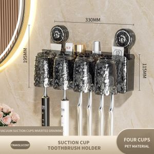 SG StockToothbrush Holder Wall-mounted Electric Toothbrush Holder Wash Cup Storage