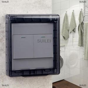 [COD] SUILEI 86 Type Self-Adhesive Thicken Wall Socket Waterproof Box Electric Plug Cover Bathroom Wall Switch Protection Cover Socket Splash