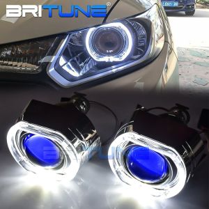 Bi-xenon Lens Angel Devil Eyes Projector 3.0 inch H1 HID LED Square Halo Headlight Lenses H7 H4 Car Lights Accessories