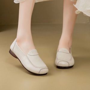 Genuine Soft Leather High-Quality WomenS Shoes Comfortable Ultra-Soft Leather Shoes With Cowhide Soft Soles WomenS Loafers For Mothers
