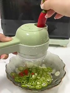 4 in 1 Electric Food Chopper Handheld Vegetable Cutter Garlic Masher Pepper Slicer Kitchen Tool