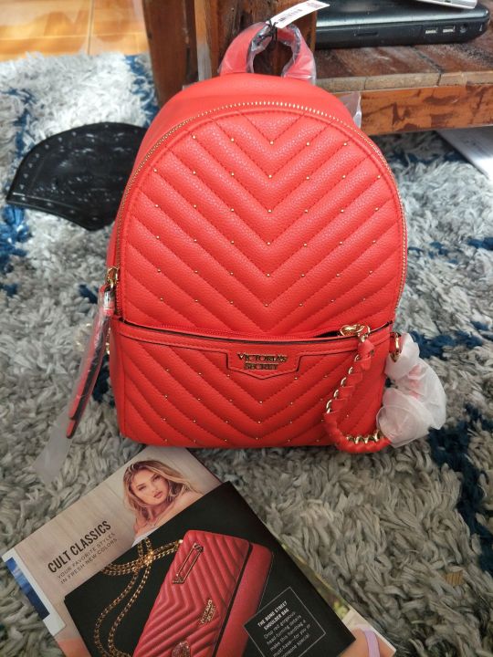 Victoria s Secret Small City Backpack Red Orange Lazada PH