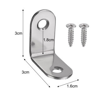 10Pcs L-shaped Metal Angle Bracket / Stainless Steel Furniture Corner Braces / Joint Corner Connector for Shelf Cabinet Table Chair / Furniture Triangle Support Frame