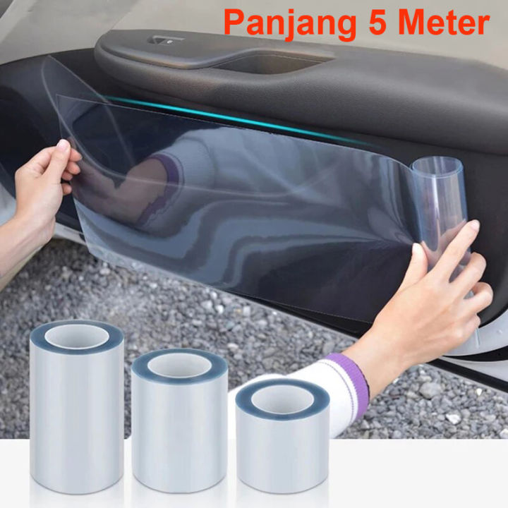 Sticker Transparan Anti Gores Pelindung Protective Film Stiker Body Mobil Motor 5 Meter