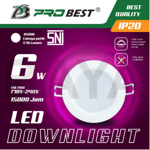 PROBEST Lampu Downlight LED SNI lampu donlet plafon lampu LED downlight panel inbow tanam ceiling siling lampu led plafon langit kantor rumah inbow bulat 6w 6 w 6watt 6 watt 9w 9 w 9watt 9 watt 12w 12 w 12watt 12 watt 18w 18 w 18watt 18 watt Putih