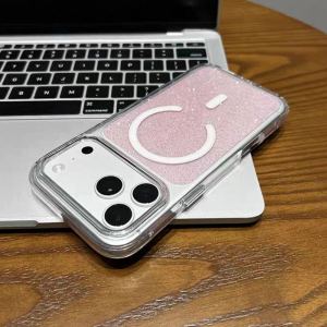 Glitter Shining Wireless Charging Case For iPhone 18 17 16 15 14 13 Pro Max For Magsafe Protector Candy Sparkling Cover
