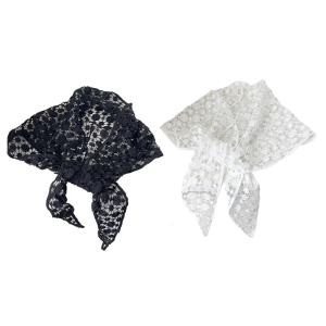 Thời trang tam giác khăn quàng cổ ren hoa văn chạm rỗng headwrap cho phụ nữ KỲ NGHỈ HÈ Multiuse Bandana cho lễ hội âm nhạc