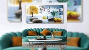 (Love My House) Light Luxury Living Room Decorative Painting Wall Clock Entrance Chinese Cartoon MuteFast shipping