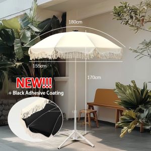 Outdoor Beach Umbrella Sunshade Umbrella Simulation Straw Umbrella Anti-Rain Rain Umbrella Patio Umbrella Large Folding