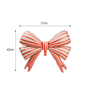 YESPERY โบว์ลายขนาดใหญ่2ชิ้นฟอยล์อลูมิเนียมลูกโป่งโบลูน77x6 3ซม. ของตกแต่งวันวาเลนไทน์งานแต่งงานงานเลี้ยงอาบน้ำเด็กวันเกิด