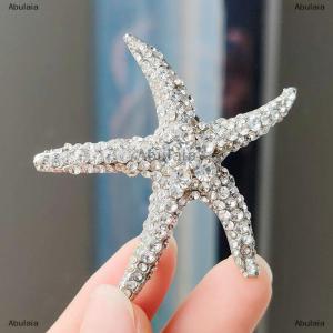 [COD] Abulaia 1Pcs New Shiny Inlaid Rhinestone Cute Multi-Color Starfish Brooches For Women Men Suit Clothes Star Brooch Pins Jewelry Gift