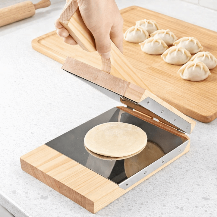 FIRST Gioăng thép không gỉ Máy ép bánh tortilla hình vuông bằng gỗ ...