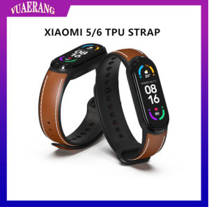 VUAERANG for Xiaomi Mi Band 7/6/5 Strap Leather Wristband Cowhide Lightweight Handmade Leather Strap Accessories