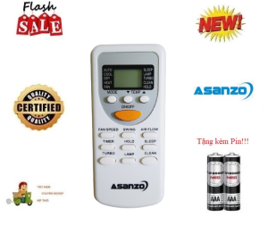 Remote Điều khiển điều hòa máy lạnh Asanzo 1&2 chiều Inverter- Hàng tốt mới 100% Tặng kèm Pin!!!
