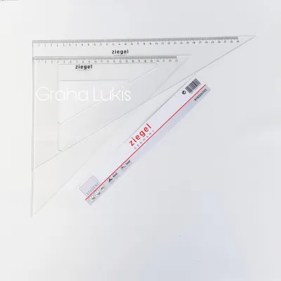 Ziegel Penggaris Segitiga Set ukuran besar 23/33 cm