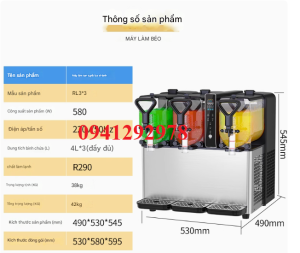 máy làm kem tuyết siro 3 ngăn thố 4L công suất 580W. bảo hành 1 năm