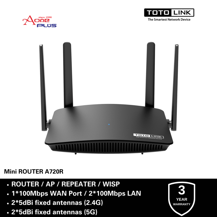 (AONE PLUS SS2) TOTOLINK A720R Wireless AC1200 Dual Band Router | Lazada