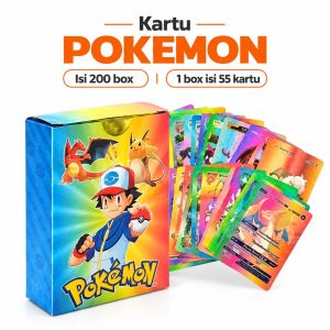 Kartu Pokemon Kolektor One Peace / Kartu Pokemon Isi 55pcs Bahasa Inggris Bahan Metal Gold - zansen