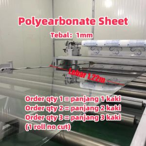 Polycarbonate Sheet Clear 1mm/2mm PC Flat Transparent Roof Atap Transparent ERP Greenhouse Awning Sheet
