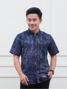 Kemeja Batik Pria Lengan Pendek Katun Premium Slimfit Surya Teja KPES-1
