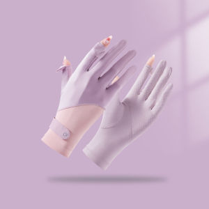 💕 Store opening 💕 1 Pair Sun Protection Gloves One Size Sunscreen Breathable Anti-UV Cooling Fabric Slip Gloves For Outdoor Cycling Driving