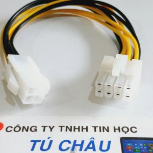 Cáp chuyển nguồn CPU 4 Pin ra 8 Pin (4 Pin CPU ra 8 Pin CPU) / Cáp dài 20Cm
