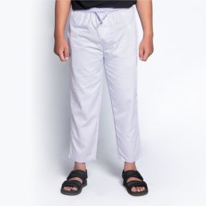 KHOIRUMMAH Celana Sirwal Basic - Celana Panjang Santai - Sirwal Tapared Fit - White