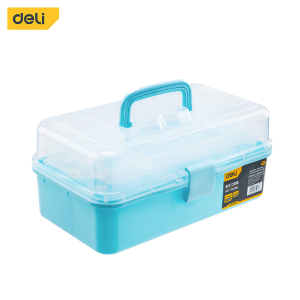 Deli กล่องยา กล่องใส่ยาสามัญประจำบ้าน กล่องปฐมพยาบาล กล่องเก็บยา น้ำหนักเบา พกพาสะดวก Emergency Medicine Storage Kit