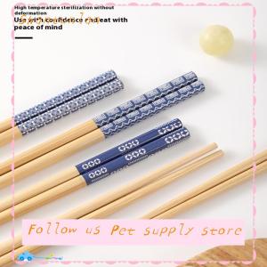 🎁【Special price】🎁Sha ตะเกียบไม้ไผ่แบบญี่ปุ่นใช้ซ้ำได้5คู่งานทำมือตะเกียบไม้สับอาหารแมวดอกไม้หลายสี