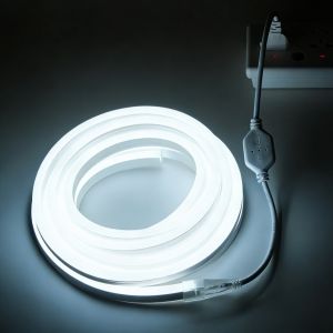 (COD)VCmall 220V LED Strip Lights Waterproof 5M/10M/20M/30M/50M Neon Tape Lights Waterproof Outdoor Decoration Flexible Neon Strip Chrismass Lights for Ceiling/Home Decoration Neon Light Strip