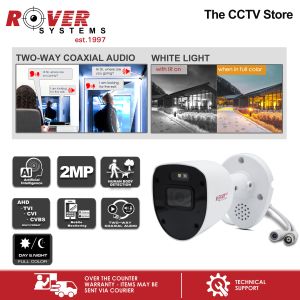 Rover Systems 2MP Bullet Outdoor FULL COLOR DUAL LIGHT CCTV Camera | 2-WAY COAXIAL AUDIO | Required Rover DVR