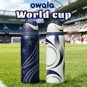 【Official Store】Immediate shipping! Owala FeeSIP World Cup Football 24-ounce Limited Edition Double-Layer Insulated Water Bottle lightweight and portable keeps temperature genuine product guarantee
