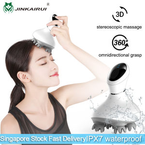 Jinkairui Head Massager Electric Scalp Massage Machine Handheld Waterproof Body Muscle Relax Hair Growth Gift
