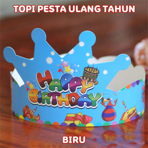 TAIYO Topi Mahkota Pesta Ulang Tahun Anak Karton Glossy Birthday Crown Dekorasi